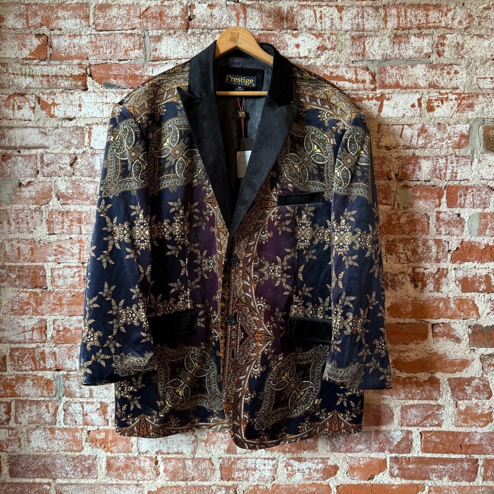 Prestige Original Digital Print Suit Jacket Paisley 5x New With Tags
